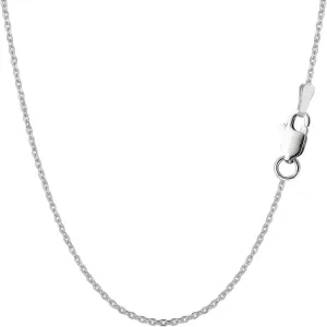 The Diamond Deal 925 Sterling Silver Rhodium Plated 1.4mm Thick Cable Chain Necklace for Pendants And Charms With Lobster-Claw Clasp For Men And Womens Jewelry in Many Sizes (16" 18" 20" 22" Or 24")