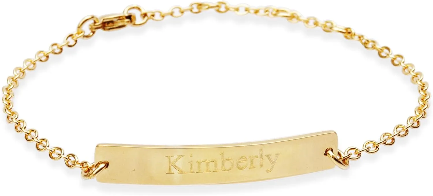 Tina&Co Baby Bracelets for Infant Girls Personalized Toddler Name 18k Gold Plated Gold Bracelets Baby Jewelry for Infant Boys Customized Your Baby Name