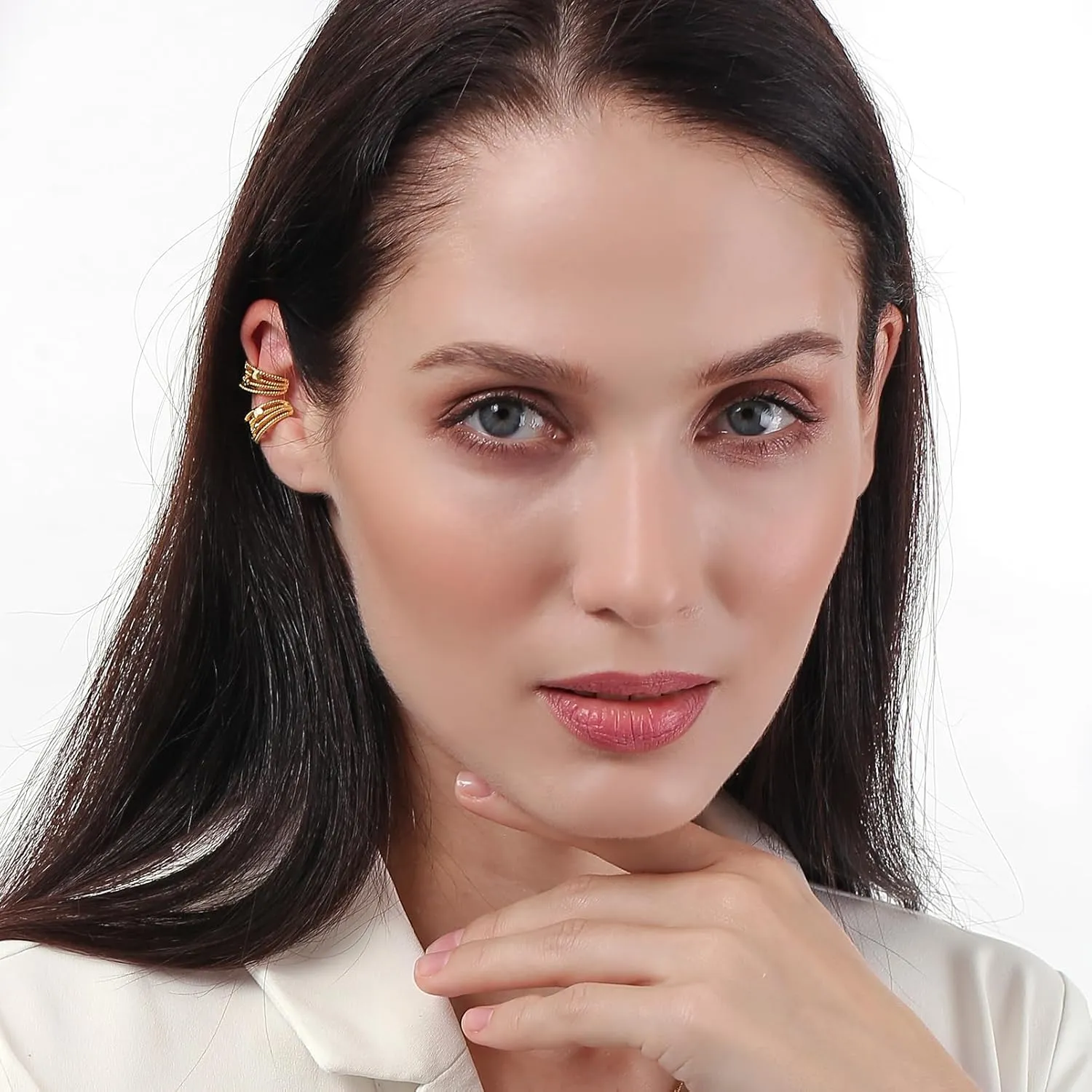 ToHeart Glod Clip on Earrings for Women Cartilage Earring for Girl Cuff Earrings 14K Gold Plated Lightweight Hypoallergenic Chunky Hoops Jewelry for Gift
