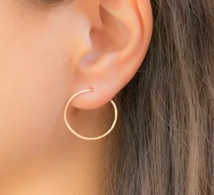 Twisted Earrings Gold Filled Round Classic Minimalist Hoops, 2cm Hoop Earrings, 3/4 Hoop Earrings