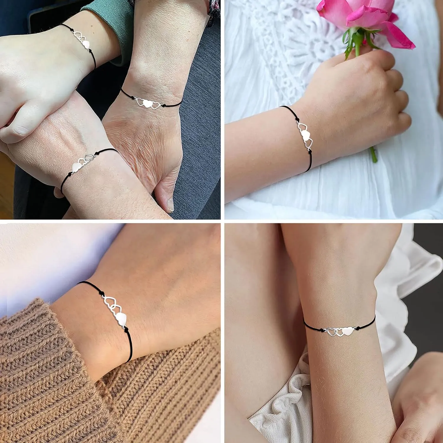 UNGENT THEM Mother Daughter Bracelets Set for 2 3 Matching Heart Mothers Day Mom Christmas Presents