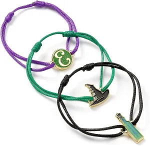 WICKED Elphaba Friendship Bracelet Set of 3 Bracelets - Green, Gold & Purple, One Size, Zinc alloy - 93% zinc   3% copper   4% aluminum, No Gemstone