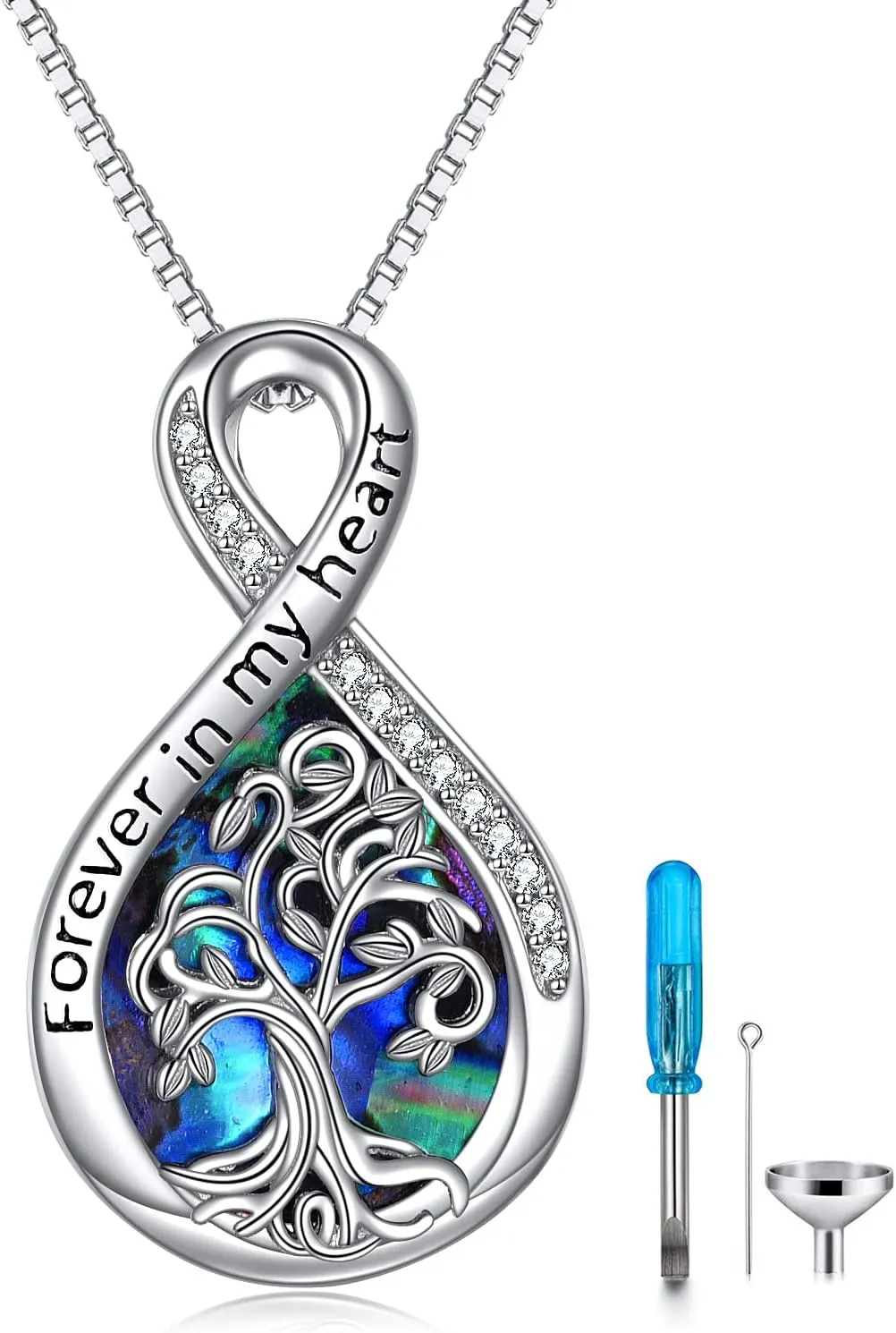 WINNICACA Urn Necklaces for Ashes Sterling Silver Cremation Jewelry for Ashes Urns for Human Ashes Pendant Necklace with Funnel Filler Kit