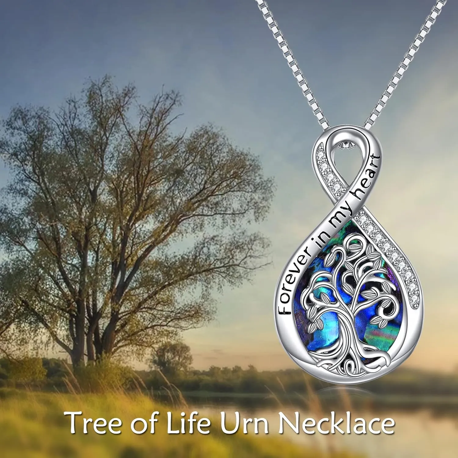 WINNICACA Urn Necklaces for Ashes Sterling Silver Cremation Jewelry for Ashes Urns for Human Ashes Pendant Necklace with Funnel Filler Kit