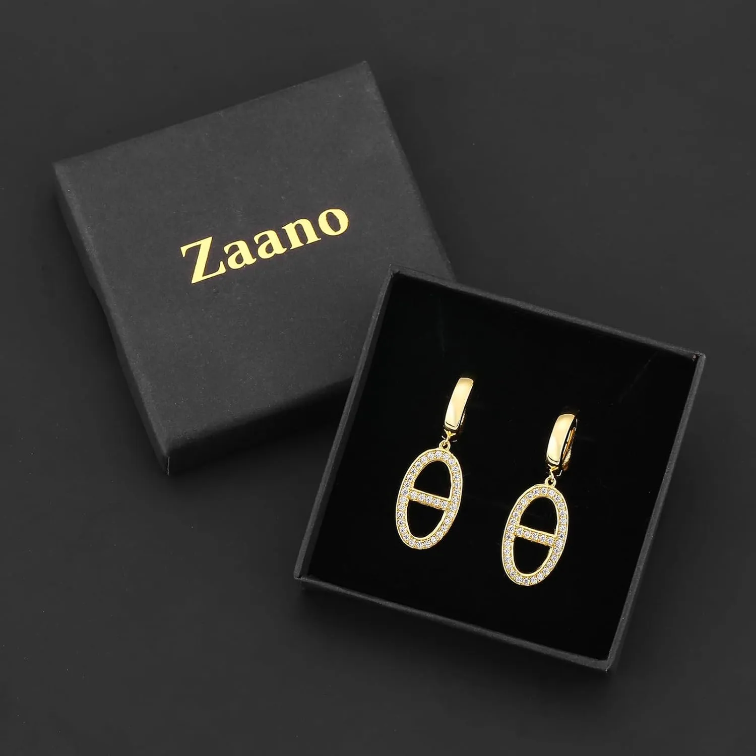 Zaano Gold Plated Drop Dangle Earrings for Women Men Girls 0925 Sterling Silver Post Huggie Starfish Cross Bee Butterfly Sun Hypoallergenic Trendy Dangle Hoop Earrings Jewelry Gift