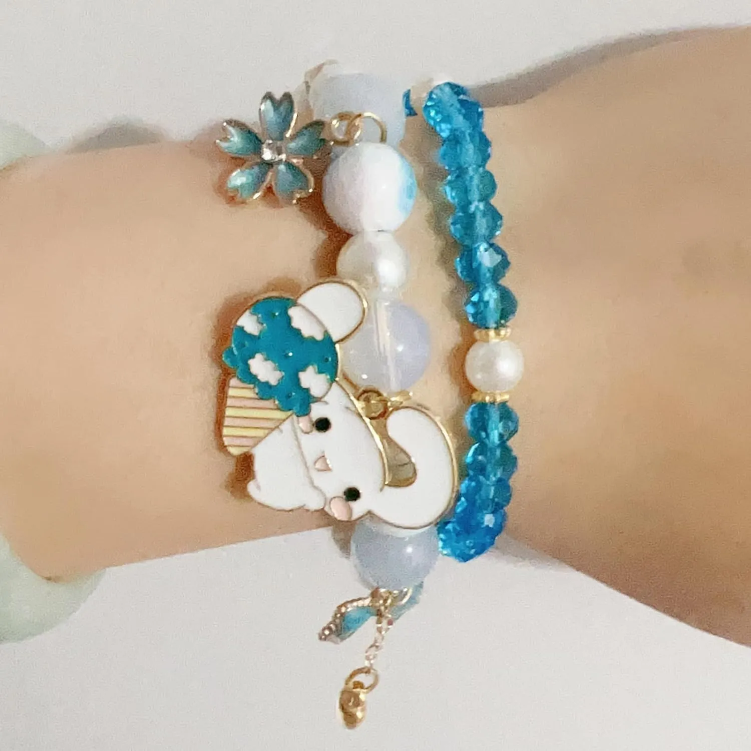 ZMANYIJEW Crystal Bead Bracelet for Women, Cute Matching Beaded Bracelets for Best Friend