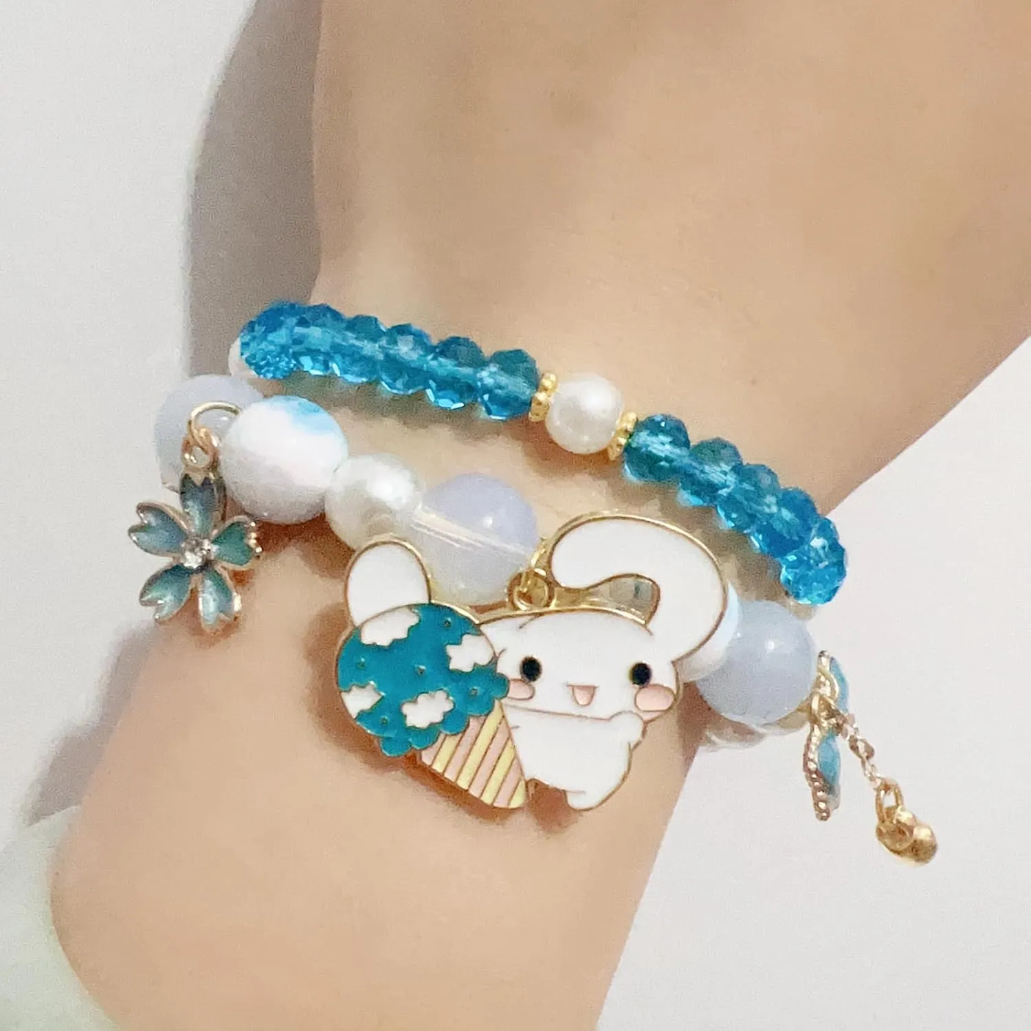 ZMANYIJEW Crystal Bead Bracelet for Women, Cute Matching Beaded Bracelets for Best Friend